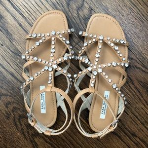 NWT Zara Collection Embellished Sandals